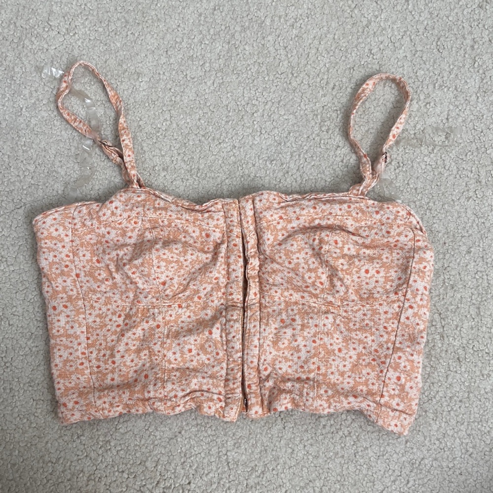 Super cute ditsy floral corset crop top